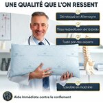 Oreiller à Mémoire de Forme 40x80, Hauteur Réglable – Oreiller Ergonomique Orthopédique, Douleurs Cervicales, Dos et Côté – 6