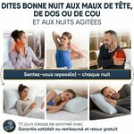 Oreiller à Mémoire de Forme 40x80, Hauteur Réglable – Oreiller Ergonomique Orthopédique, Douleurs Cervicales, Dos et Côté – 7