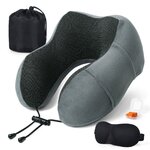 Oreiller de Voyage, Oreiller Cervical en Mousse à mémoire de Forme, Coussin de Support Cervical Essentiel pour Voyager, Sac d