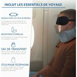 Oreiller de Voyage, Oreiller Cervical en Mousse à mémoire de Forme, Coussin de Support Cervical Essentiel pour Voyager, Sac 2