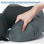 Oreiller de Voyage, Oreiller Cervical en Mousse à mémoire de Forme, Coussin de Support Cervical Essentiel pour Voyager, Sac 5