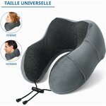Oreiller de Voyage, Oreiller Cervical en Mousse à mémoire de Forme, Coussin de Support Cervical Essentiel pour Voyager, Sac 6