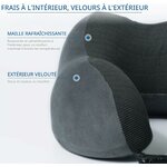 Oreiller de Voyage, Oreiller Cervical en Mousse à mémoire de Forme, Coussin de Support Cervical Essentiel pour Voyager, Sac 7
