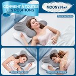 Oreiller Ergonomique,Oreiller Memoire Forme pour Coussin Cervicales Grau 3