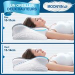 Oreiller Ergonomique,Oreiller Memoire Forme pour Coussin Cervicales Grau 6