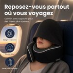 COSYLAND Coussin de Voyage Cervical à Capuche en Mousse à Mémoire de Forme Noir Avec capuche 3