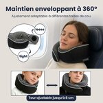 COSYLAND Coussin de Voyage Cervical à Capuche en Mousse à Mémoire de Forme Noir Avec capuche 4