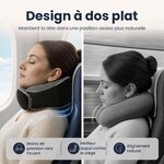 COSYLAND Coussin de Voyage Cervical à Capuche en Mousse à Mémoire de Forme Noir Avec capuche 6