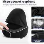 COSYLAND Coussin de Voyage Cervical à Capuche en Mousse à Mémoire de Forme Noir Avec capuche 7