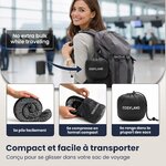 COSYLAND Coussin de Voyage Cervical à Capuche en Mousse à Mémoire de Forme Noir Avec capuche 8