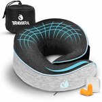 Coussin de Voyage – Oreiller de Voyage Ergonomique en Mousse Mémoire – Coussin Avion Compact et Confortable – Oreiller pour A
