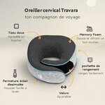 Coussin de Voyage – Oreiller de Voyage Ergonomique en Mousse Mémoire – Coussin Avion Compact et Confortable – Oreiller pour 2