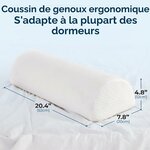 5 Stars United Coussin Demi Lune, Coussin sous Genoux Mémoire de Forme Blanc Grand 2