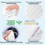 5 Stars United Coussin Demi Lune, Coussin sous Genoux Mémoire de Forme Blanc Grand 5