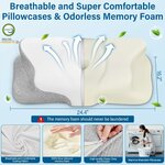 Ehomfory-Oreiller-Ergonomique-Haute-Qualité-Housse-Blanc-Gris