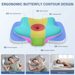 ehomfory-oreiller-ergonomique-cervical-2-en-1-forme-papillon-65x37x10-12cm-gris