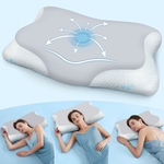 cloudetoile-oreiller-ergonomique-cervical-memoire-de-forme-reglable-pour-dormir-sur-le-cote-et-sur-le-dos-anti-douleur-gris-64x38x12-cm