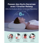 Releep Oreiller Ergonomique Cervical Réglable en Hauteur, Orthopédique à Mémoire de Forme, Nuits Seraines