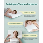 Releep Oreiller Ergonomique Cervical Réglable en Hauteur, Orthopédique à Mémoire de Forme, Rafraîchissant
