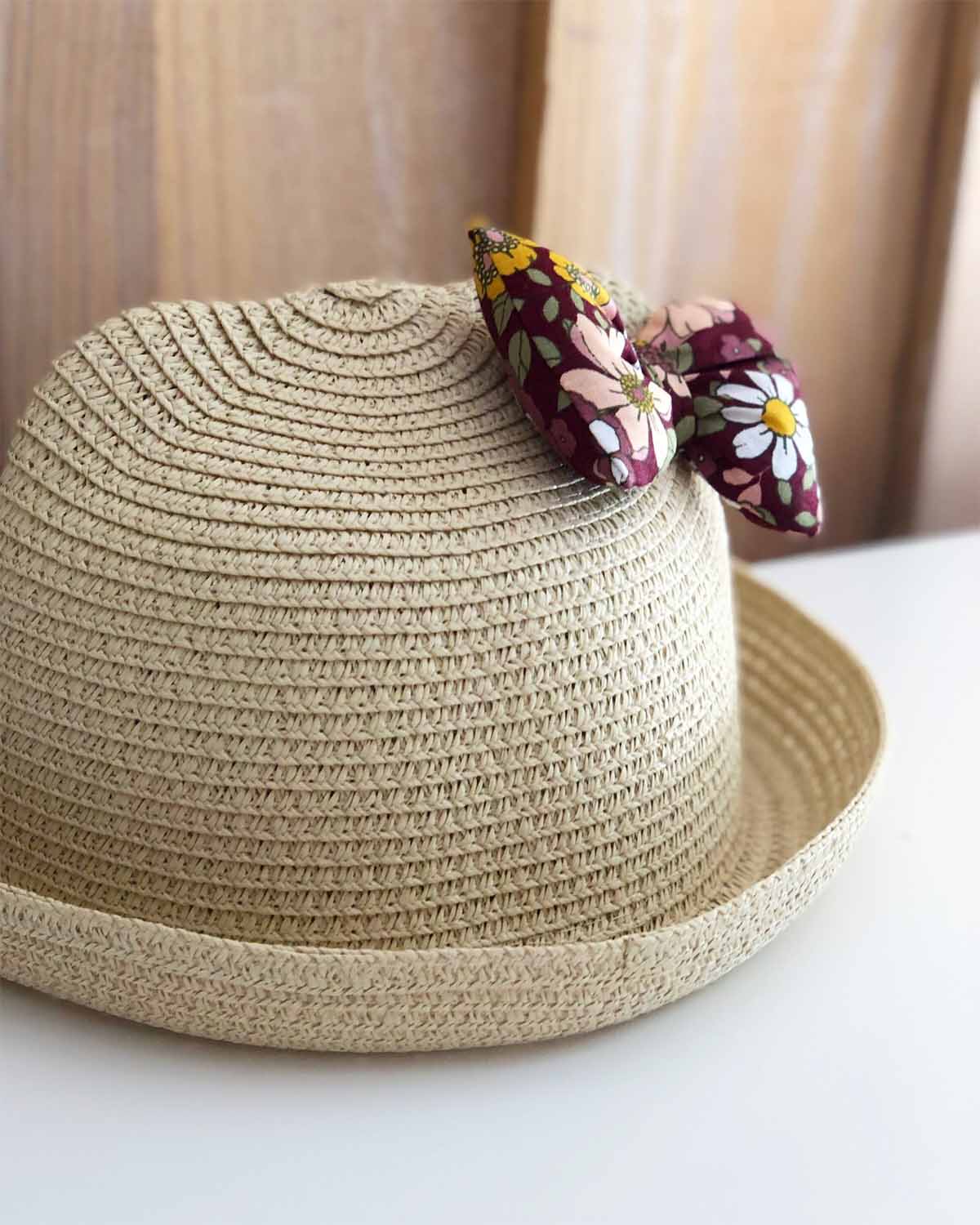 chapeau ete poour fille avec noeud