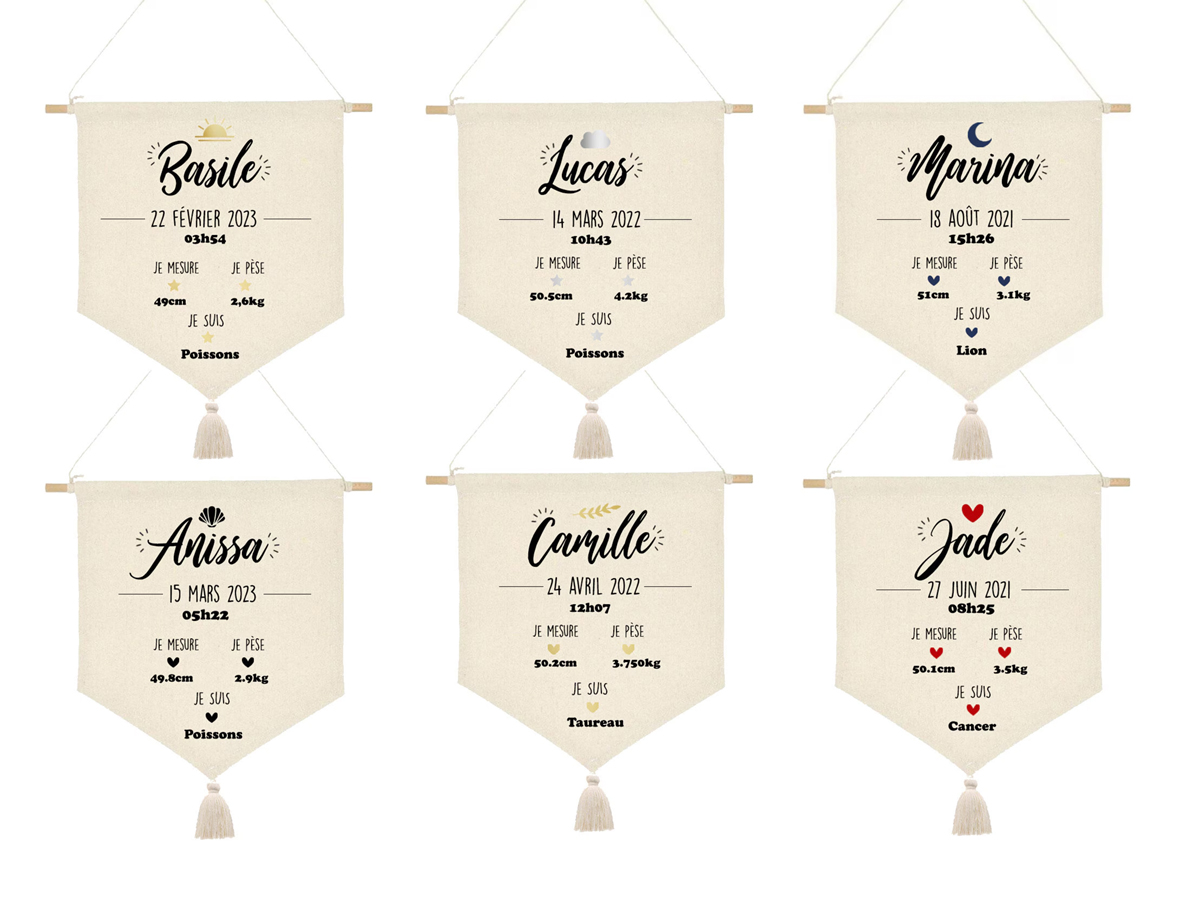 couleurs fanion naissance Maison LITTLE
