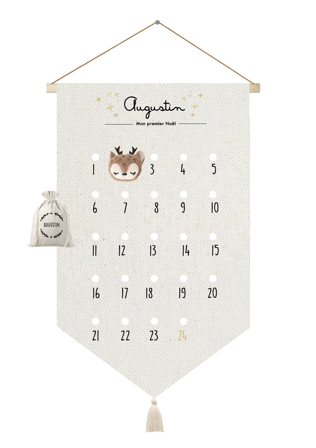 calendrier Noël personnalisé noir
