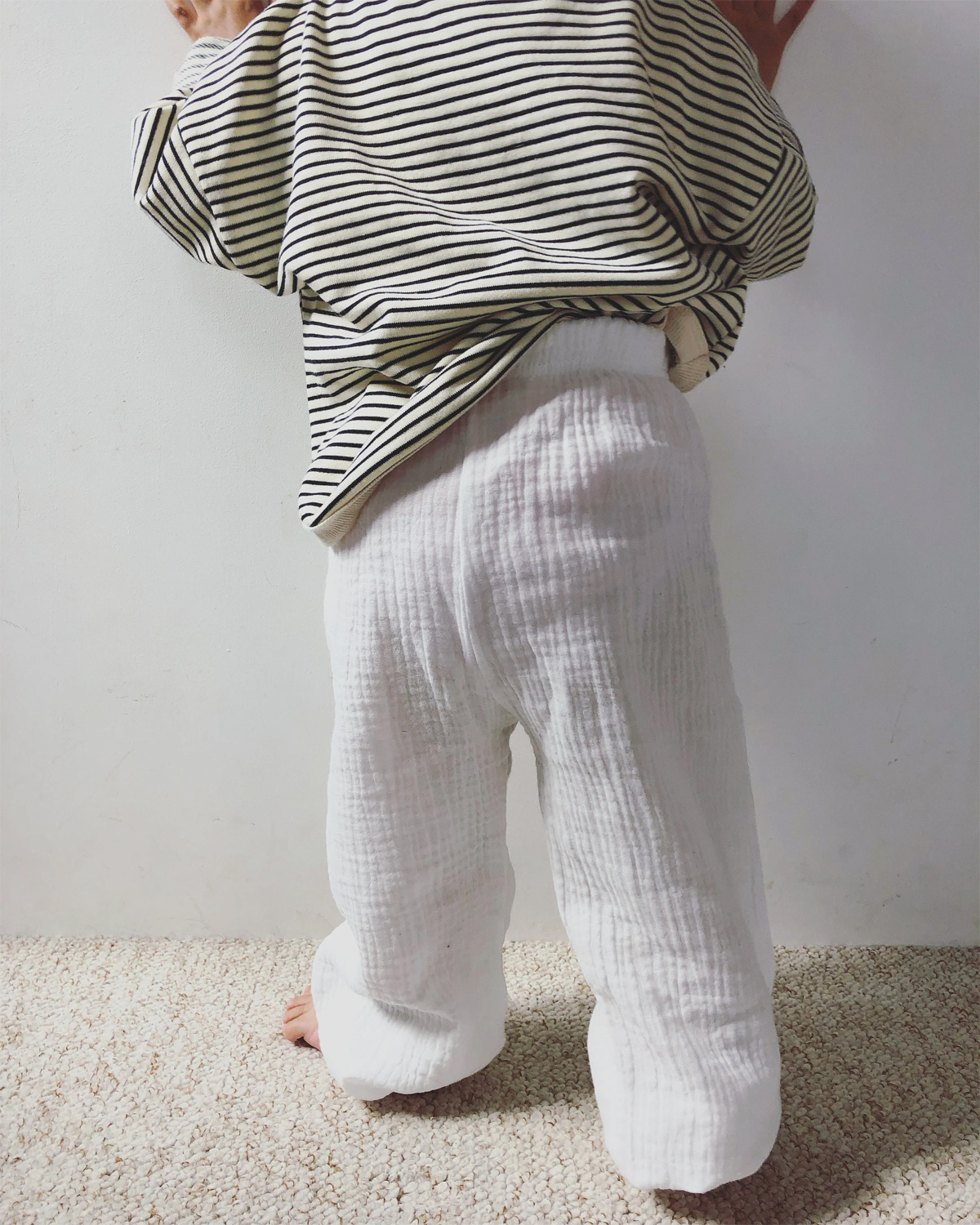 pantalon enfant gaze coton blanc été