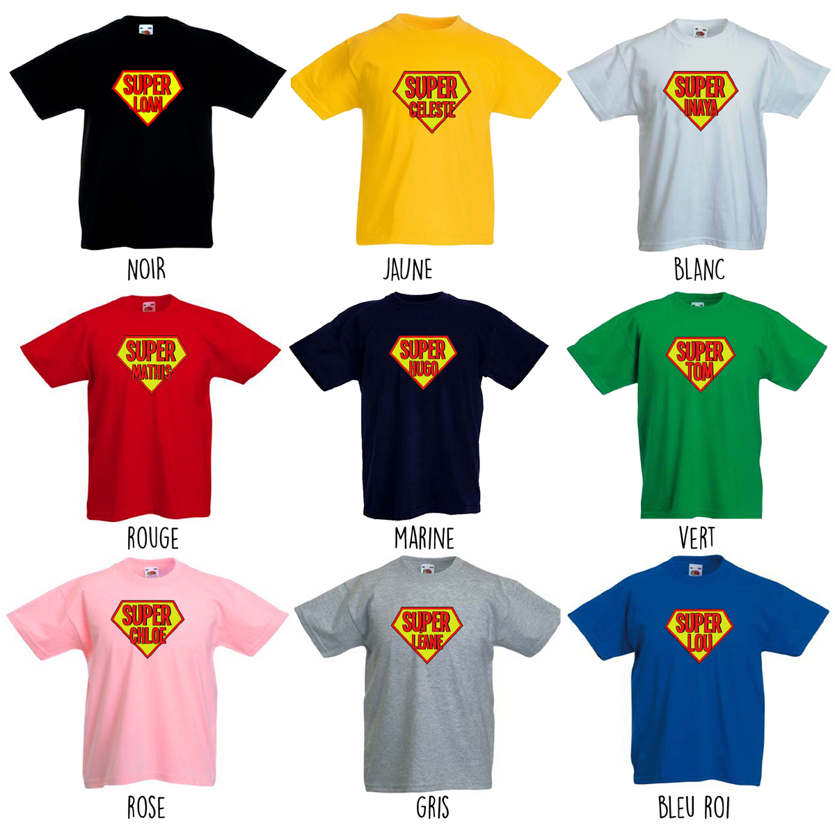 couleur-t-shirt-logo-super-hero-personnalise