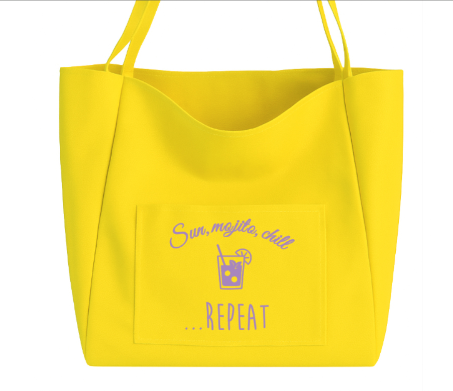 sac-plage-jaune-fluo-texte-parme-mojito-chill
