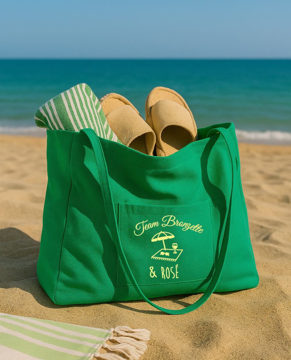 grand-sac-ete-vert-personnalise-cadeau-maman-team-bronzette