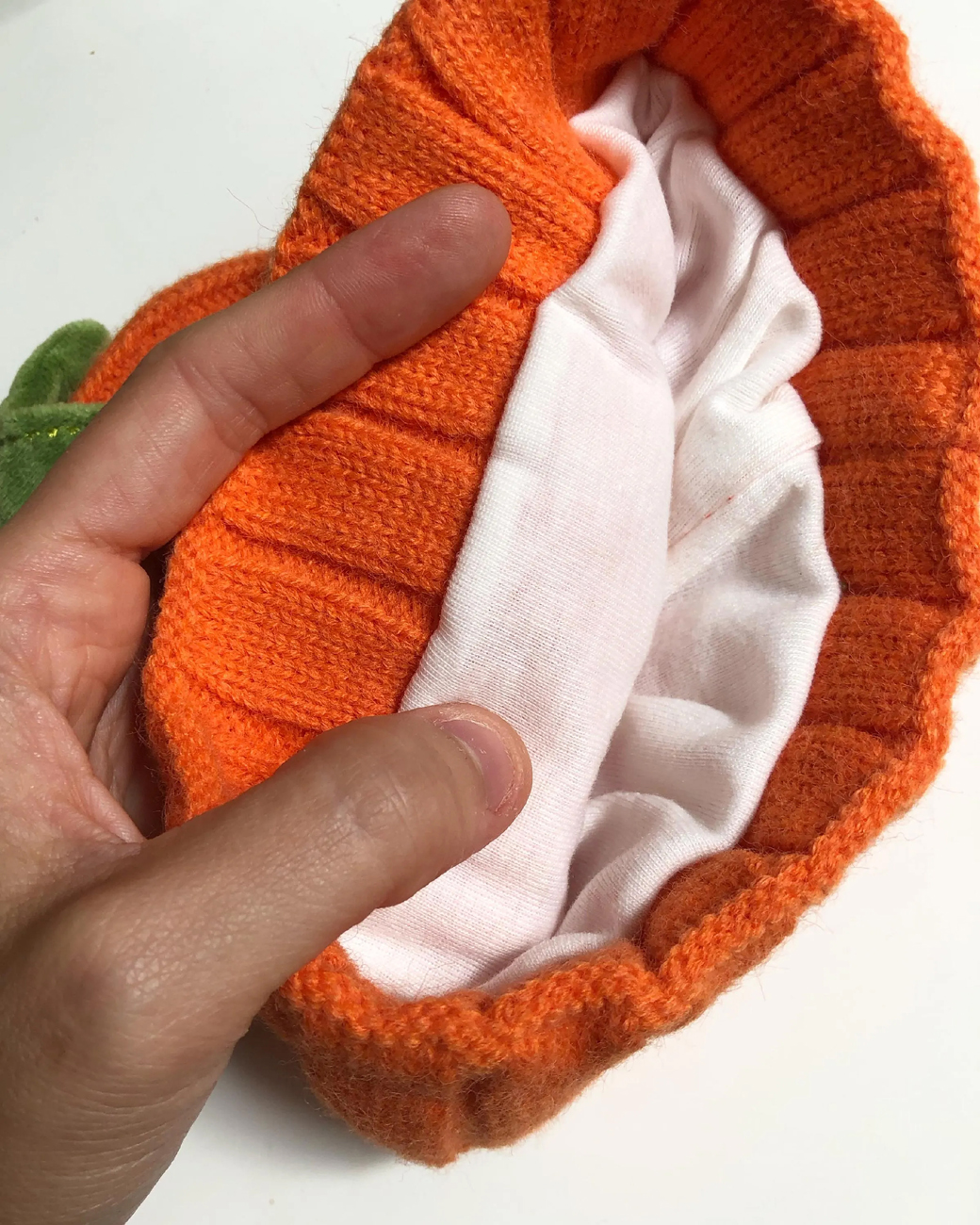 bonnet-laine-coton-double-orange-pumpkin-maison-little