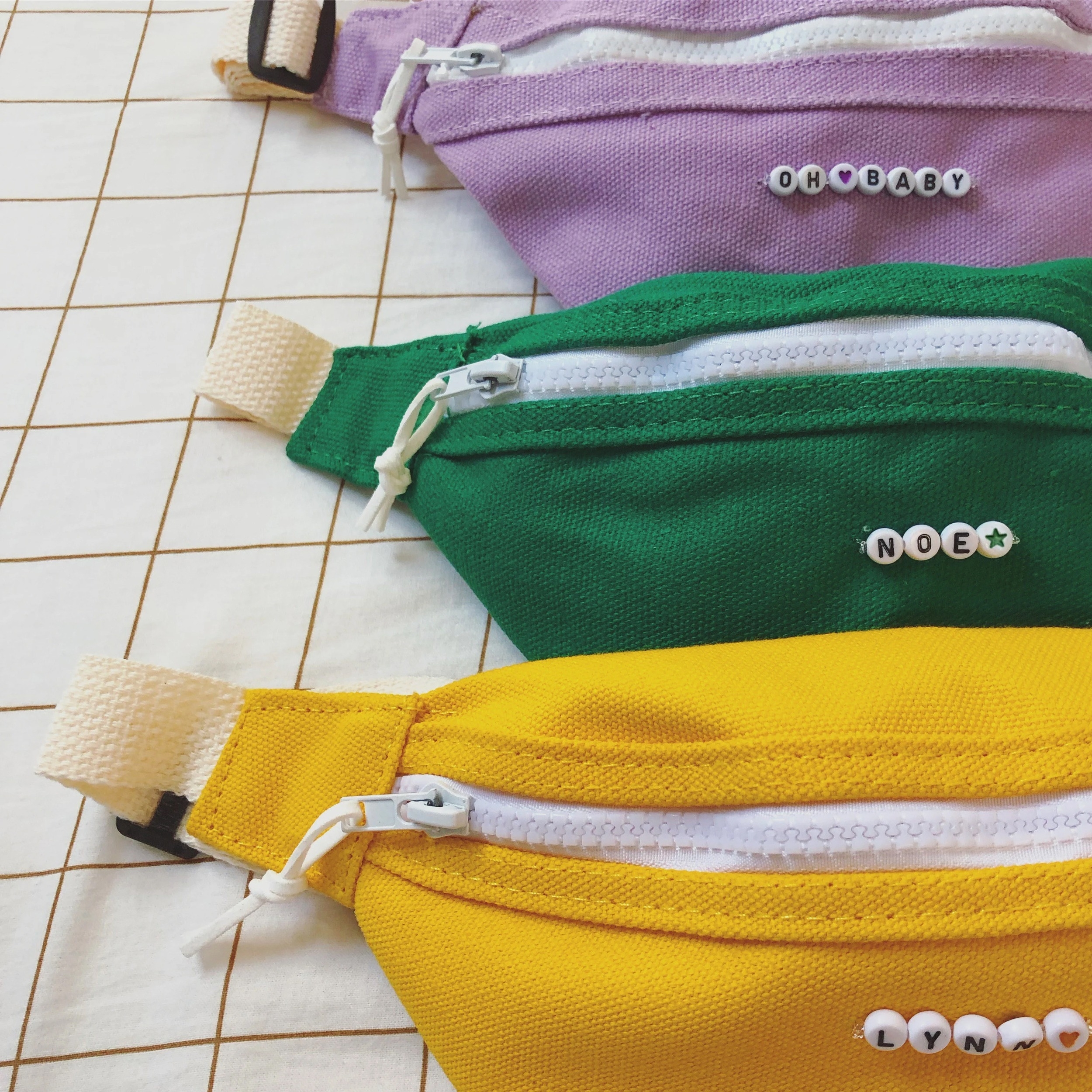 sac zippé coloré cadeau enfant personnalisé