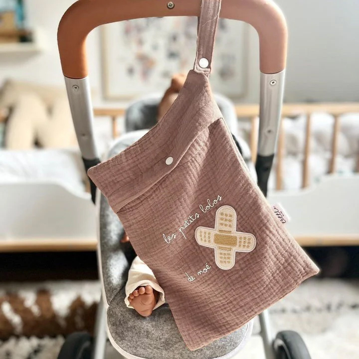 sac de poussette gaze coton personnalisé bobo pansement