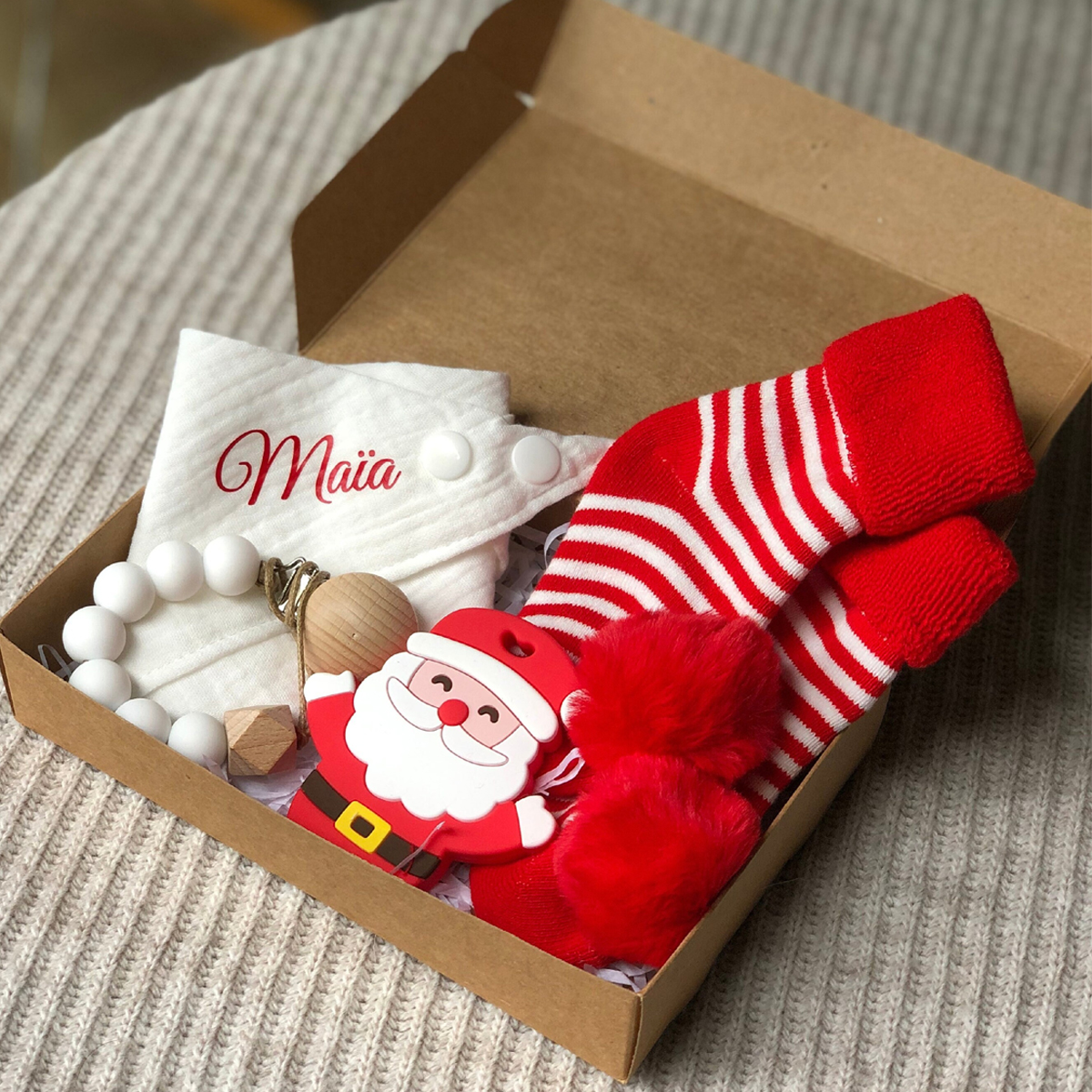 coffret cadeau noël personnalisé nouveau né