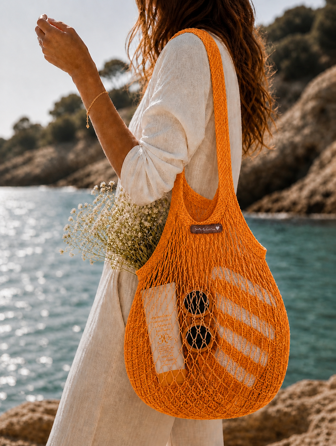 sac-filet-orange-personnalise-plage