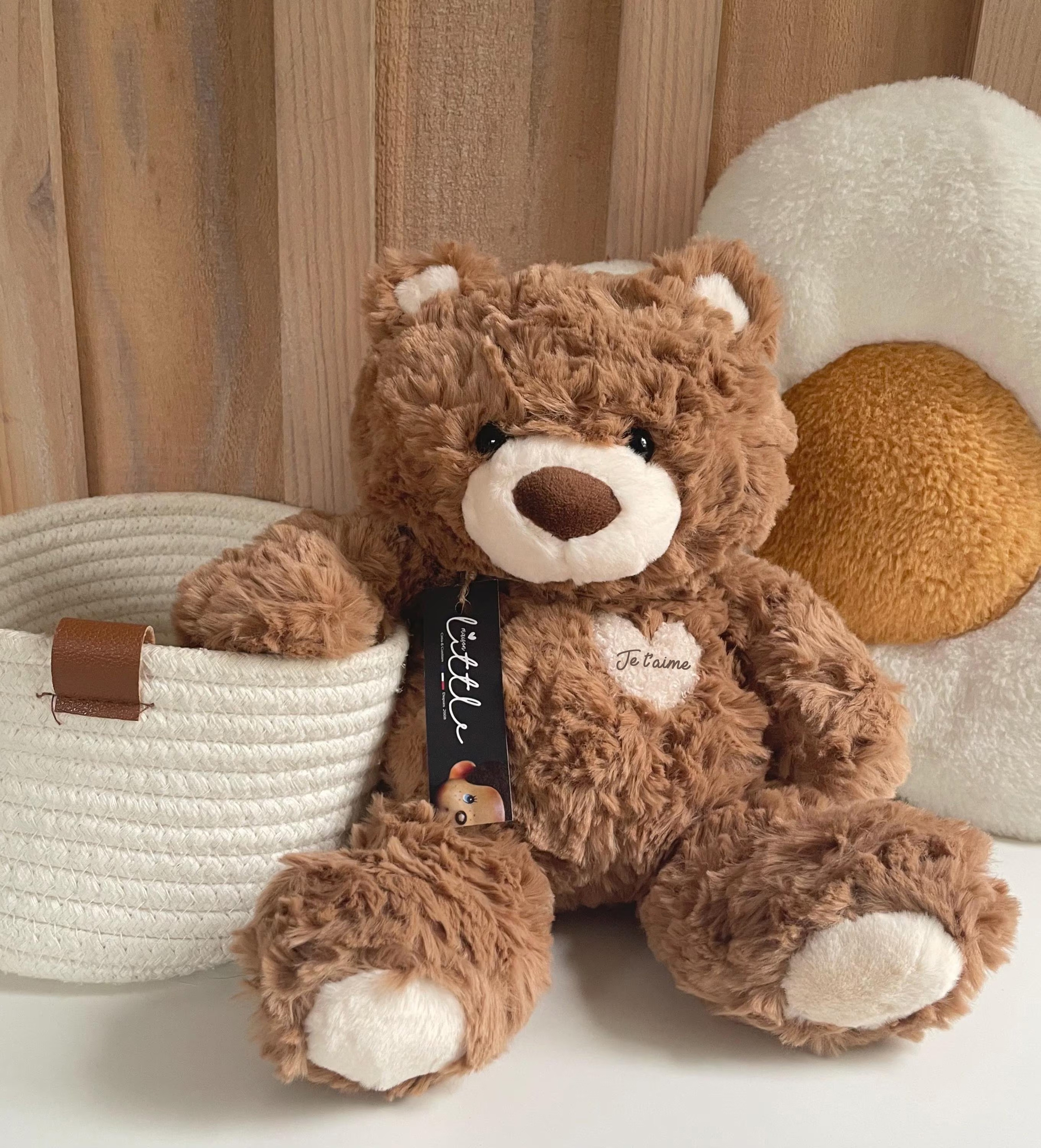 peluche teddy marron je taime