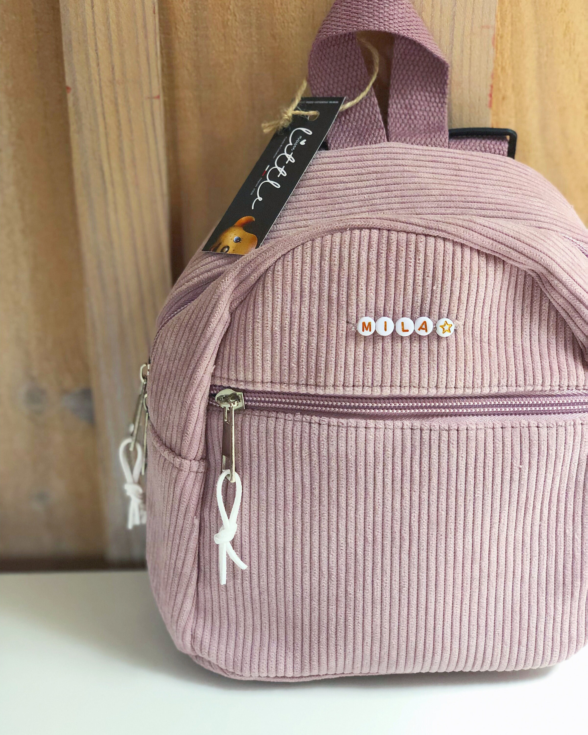 petit sac à dos pour la nounou prénom doré