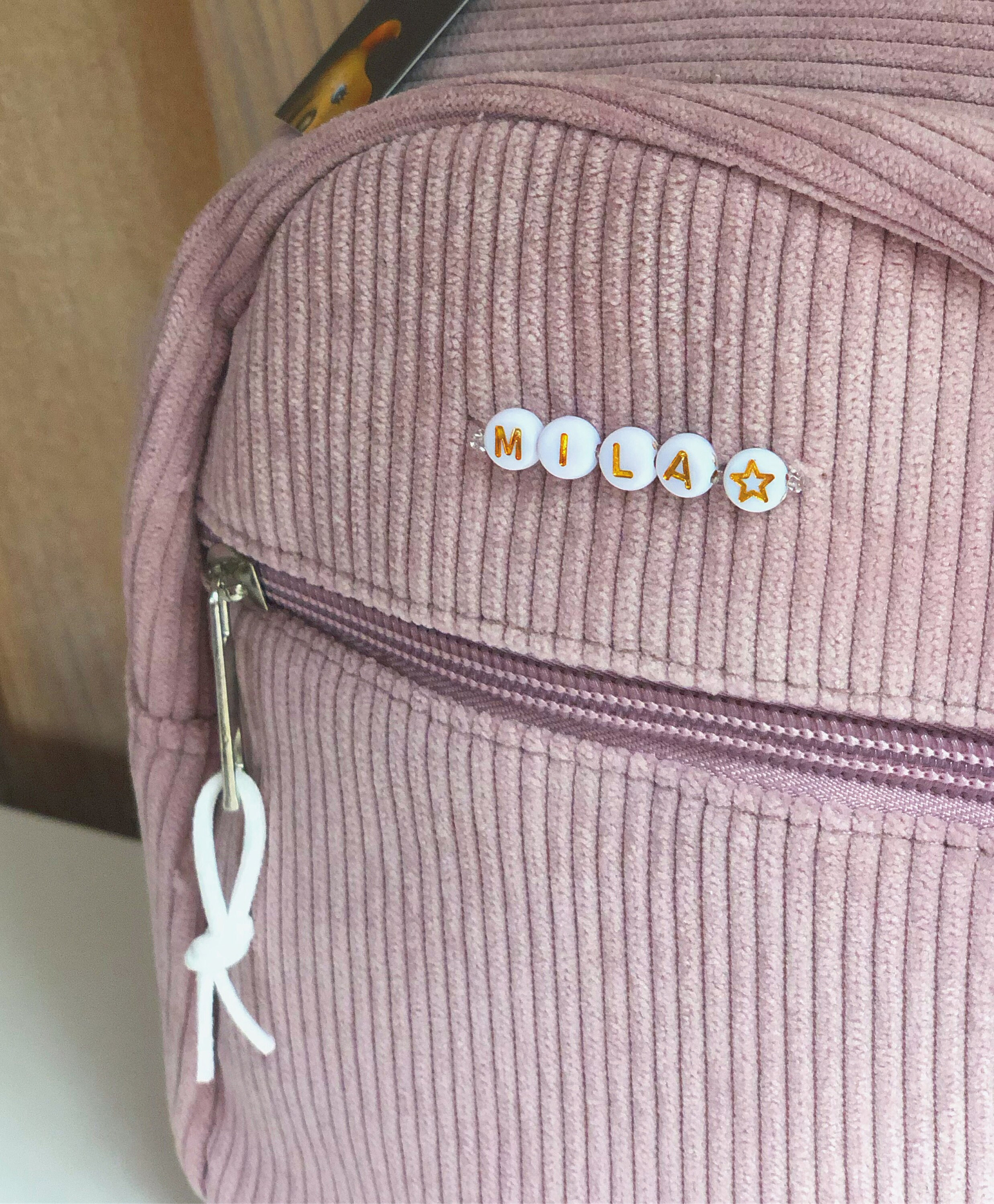 sac de crèche rose personnalisé prénom