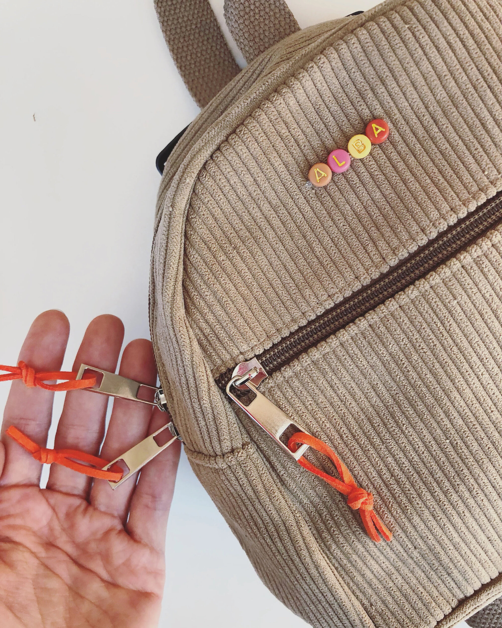 sac poche zipée liens orange à personnaliser
