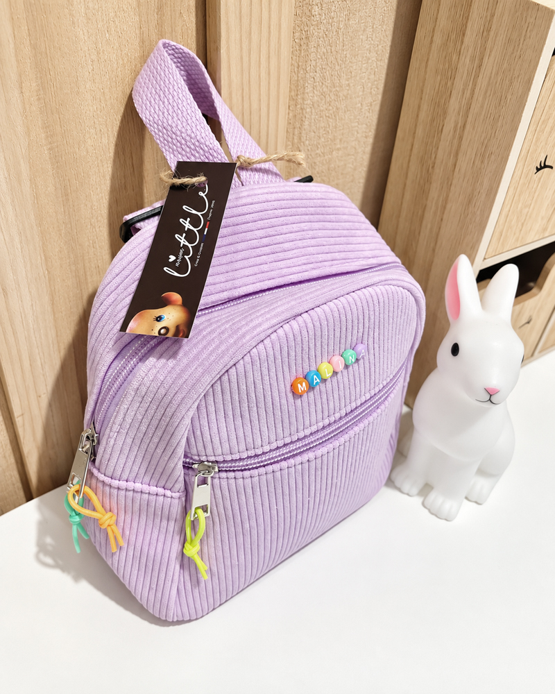 petit sac zippé avec prénom en perles lettres colorées
