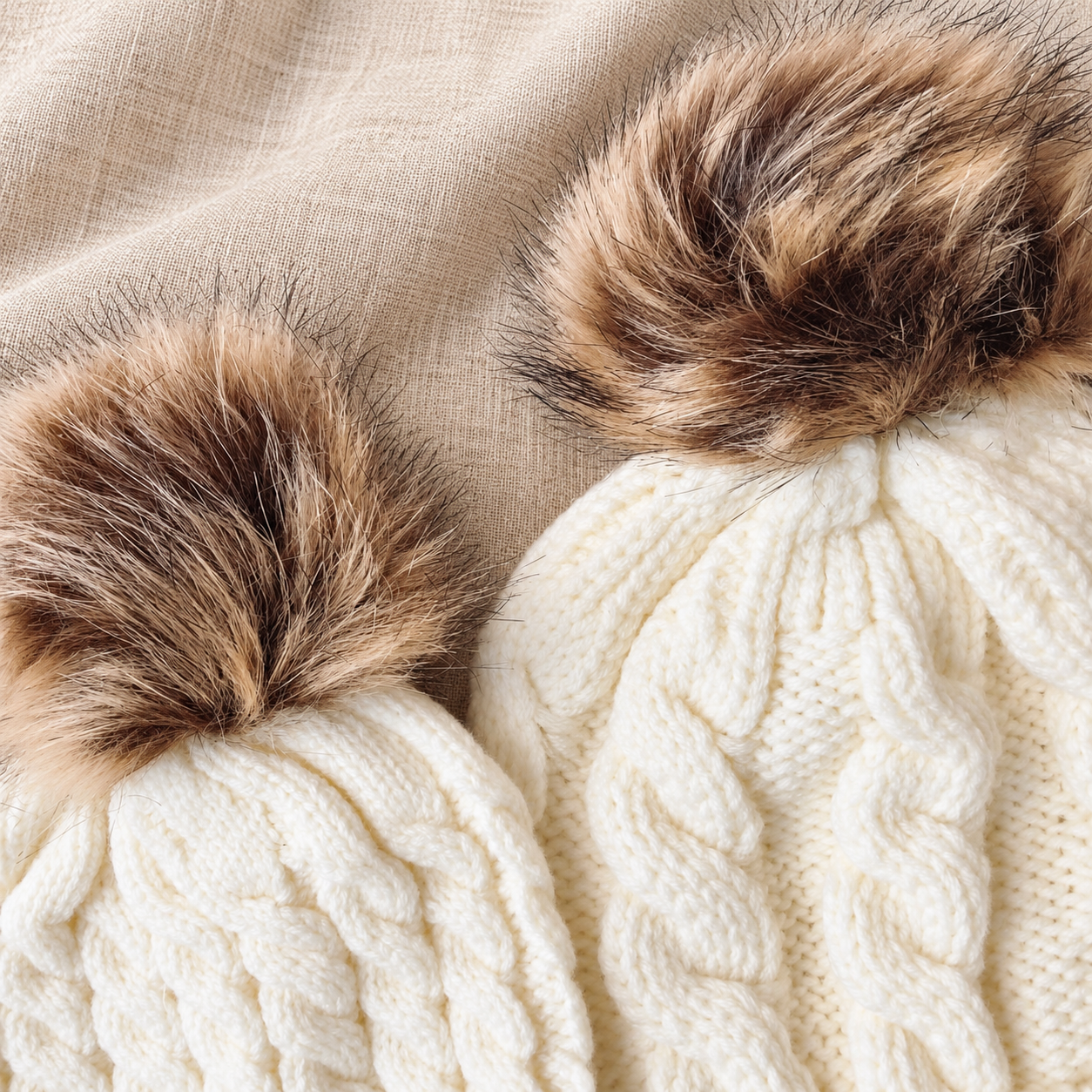 deux bonnet enfant papa maman personnalisés