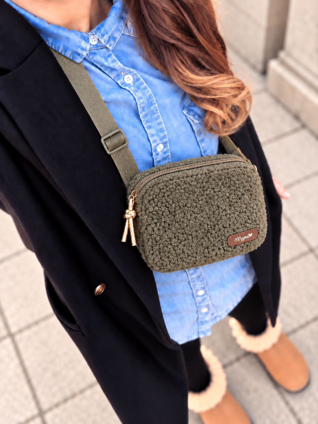 sacoche-femme-sherpa-kaki-a-personnaliser-bandouliere