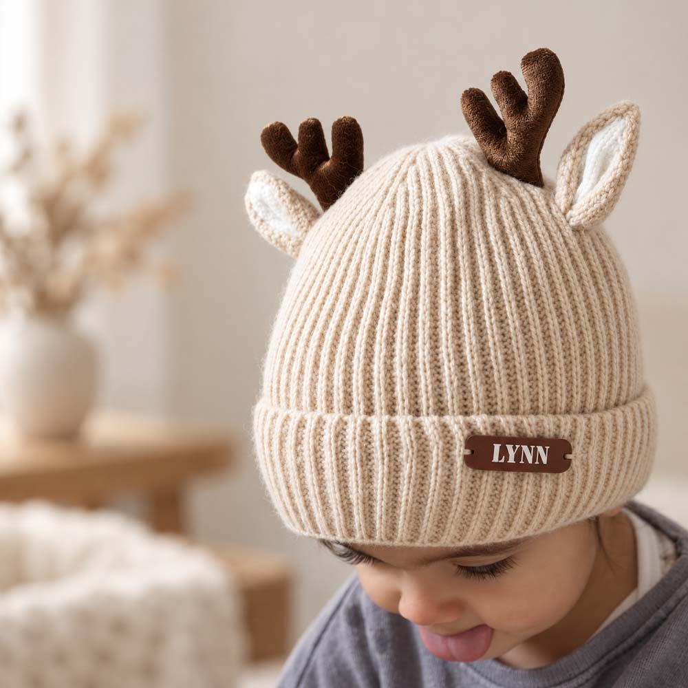 bonnet-renne-bebe-personnalise-prenom-beige