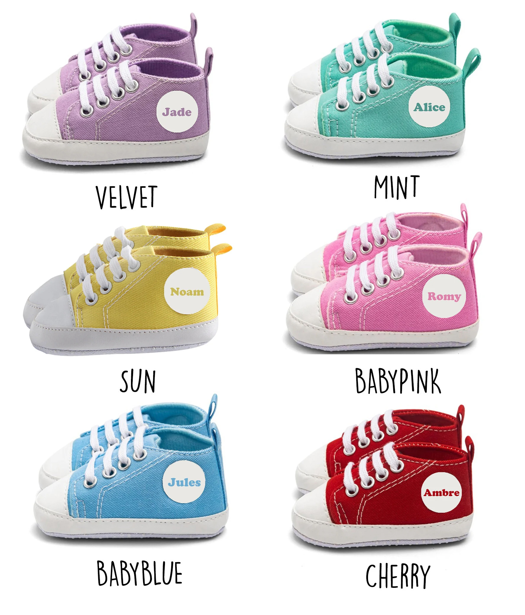 couleurs des baskets pastel 90
