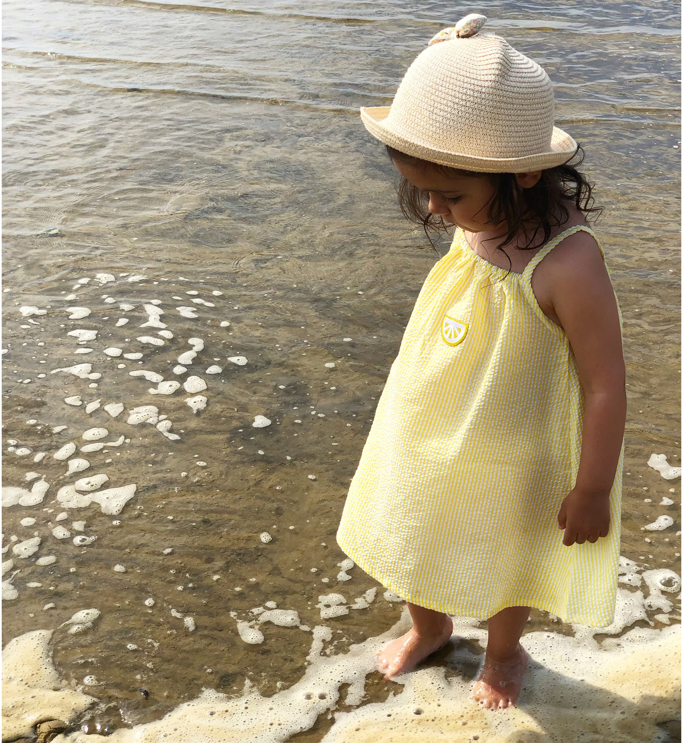 petite robe légère bébé et enfant jaune citronnade