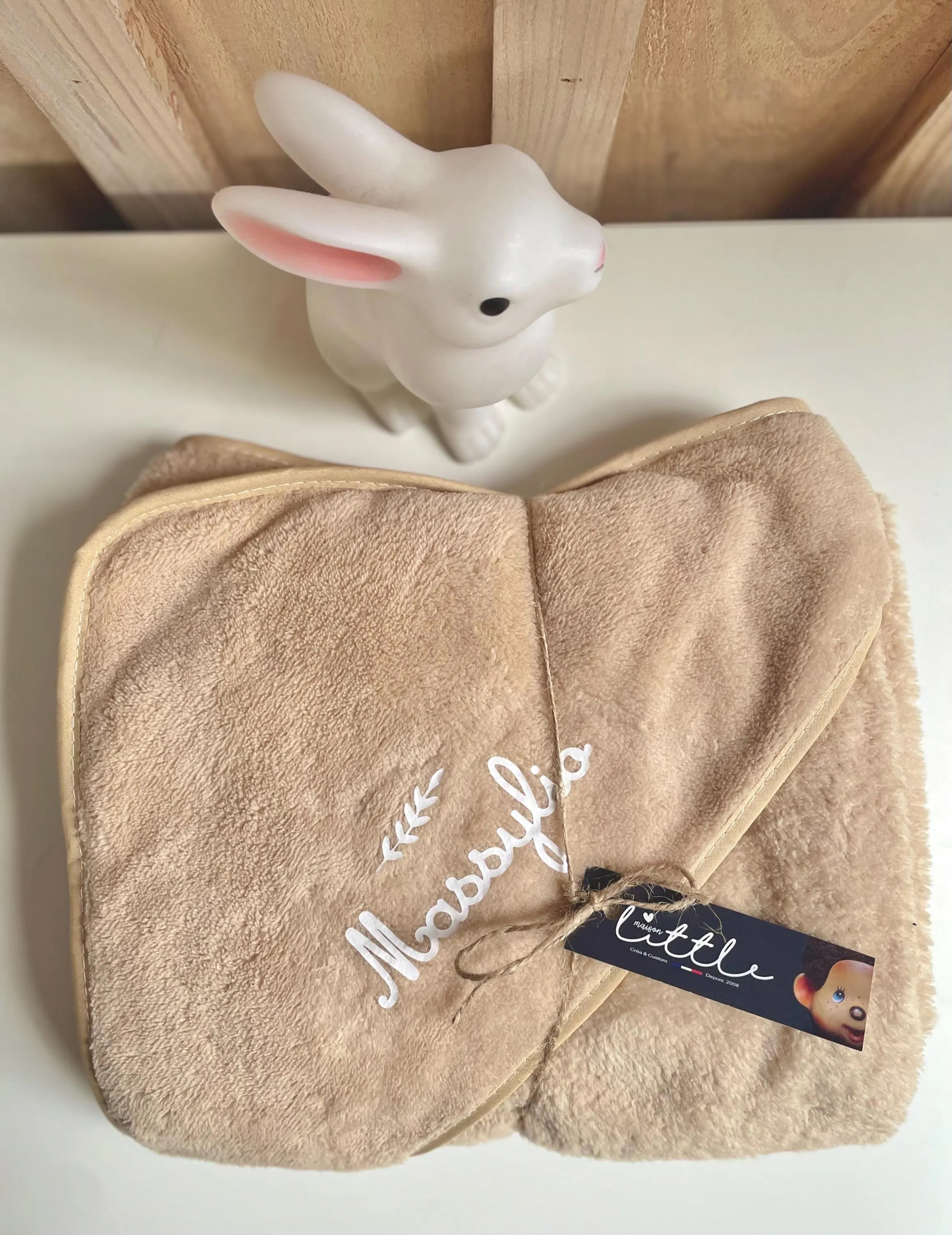cadeau naissance cape de bain prénom