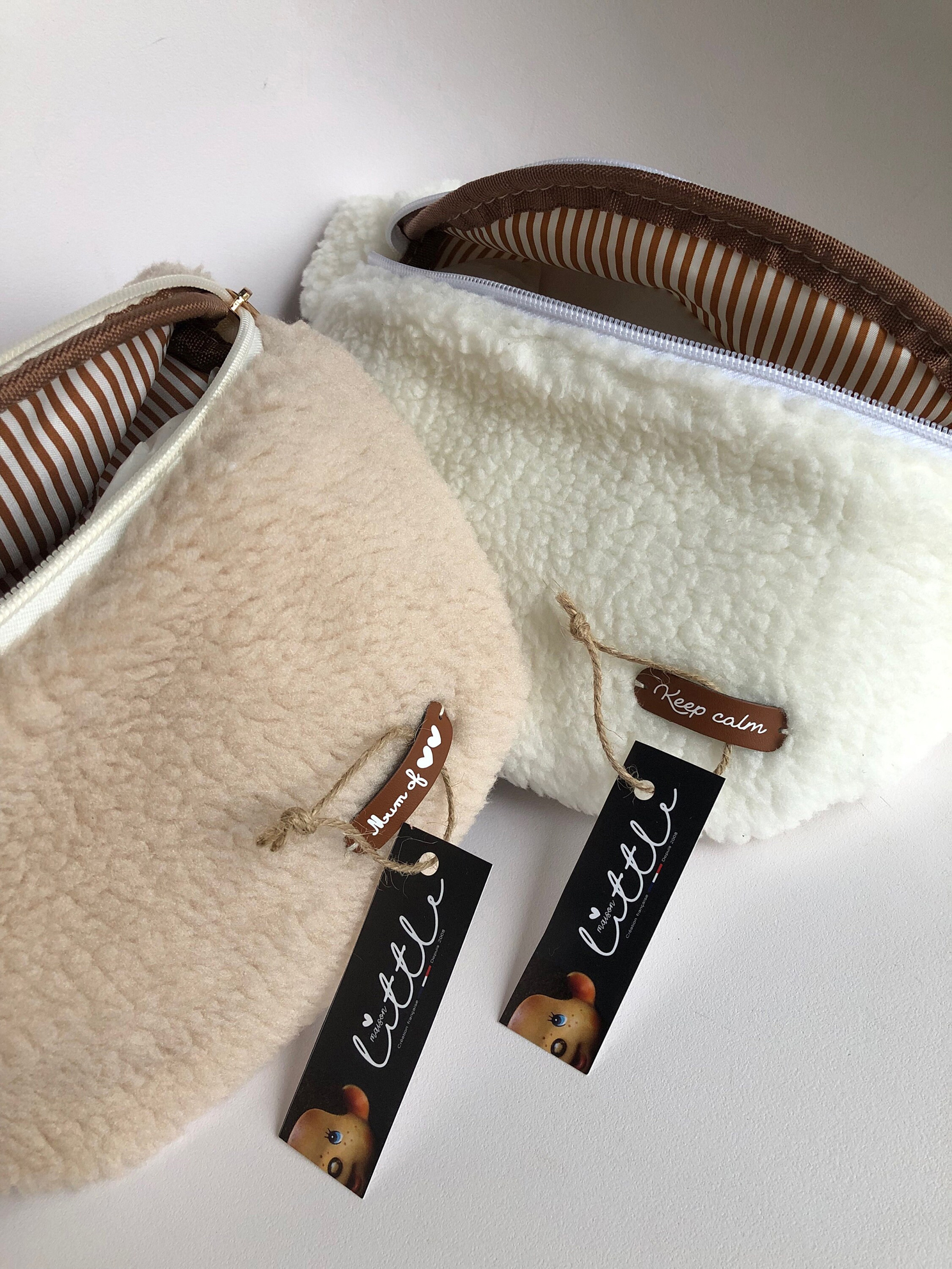 sac bandoulièrentissu moumoute avec prénom