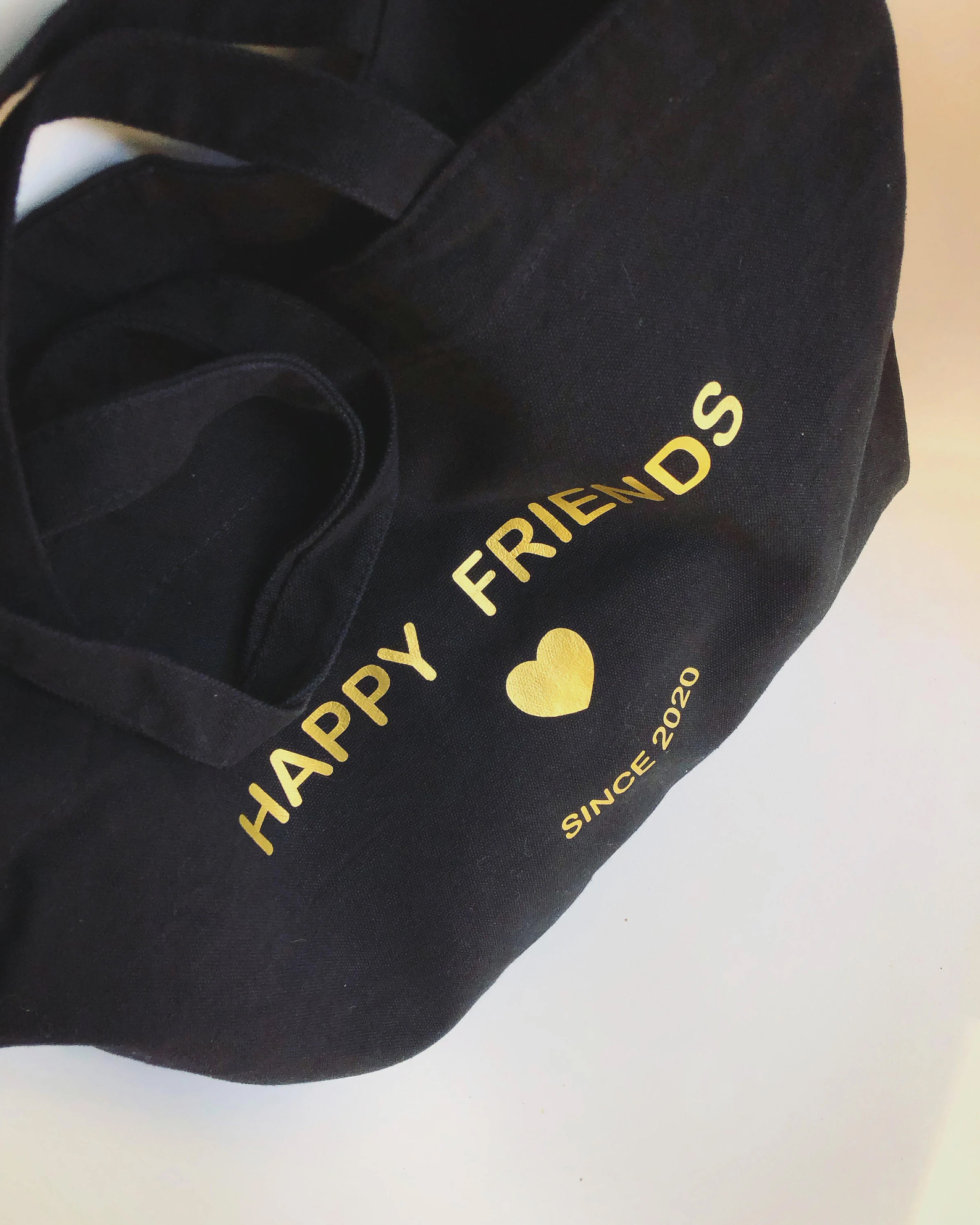 sac shopping noir texte doré