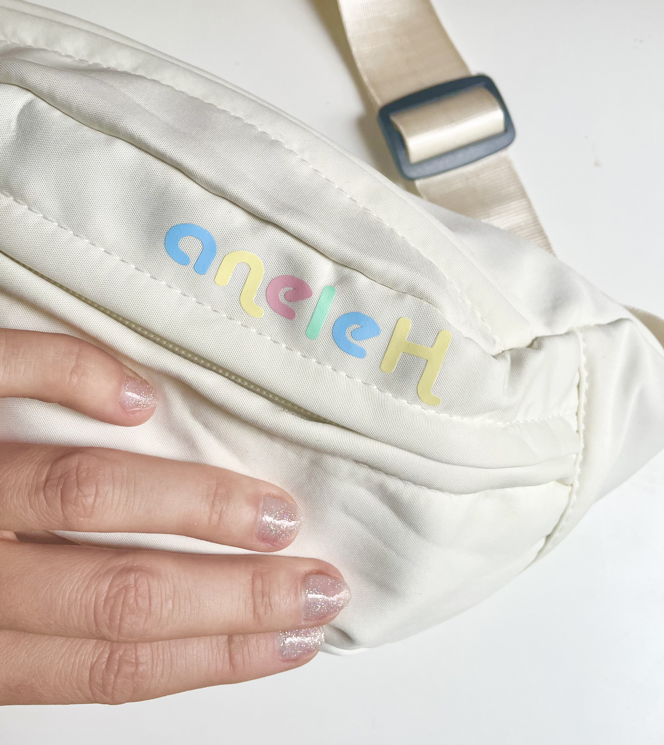 sac banane personnalisé écru multicolore