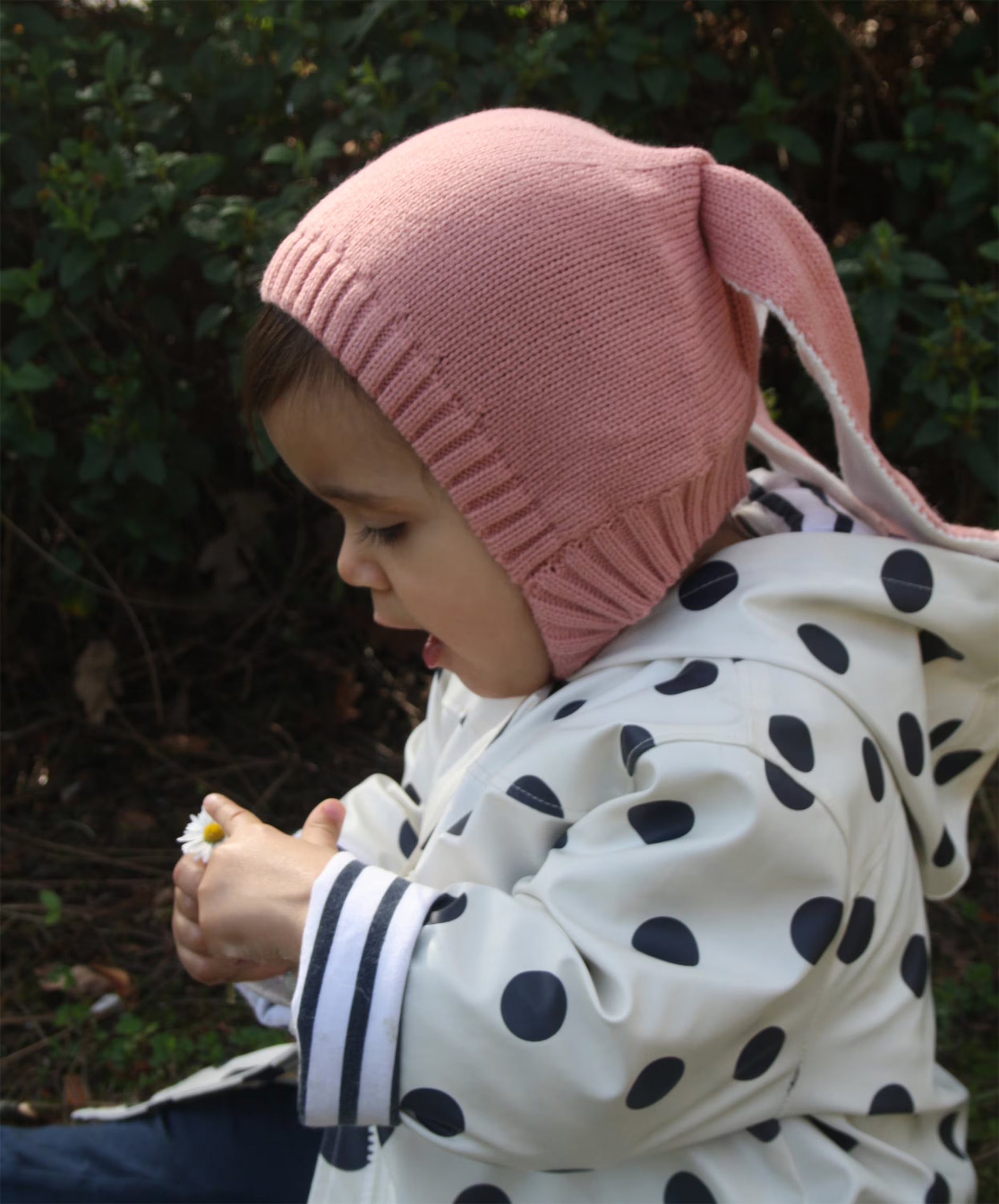 bonnet à oreilles de lapin en maille